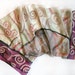 Burgandy Spirals hand painted silk scarf. Decorative, Klimt inspired scarf in light green warm purple. Long fashion scarf paint by hand.