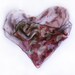 Burgundy hand painted scarf. Ginko Biloba silk chiffon scarf. Ginko leaves in light pink and purple. Heart silk scarf MADE TO ORDER
