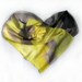 Hand painted silk scarf by Dimo -Yellow grey composition second theme