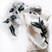 Hand painted silk scarf Black and White collection 1 best gift for Mothers day RESERVED for YIN QIN