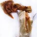 Hand painted silk scarf An abstract flower in goldenrod and brick by Dimo- OOAK-Long multicolored scarf