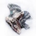 Hand painted silk chiffon scarf Butterfly in light grey aqua OOAK Mother's day gift