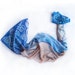 Hand painted silk scarf-Handpainted silk scarf-Azure Spirals and Buds - Blue hand painted silk scarf Mothers day gift