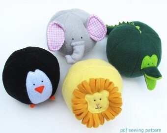 Zoo Friends Toy Balls- PDF sewing pattern - IMMEDIATE DOWNLOAD