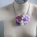 Vintage Purple and Lavender Flower Power Vintage Brooch Collage Necklace OOAK Upcycled "Sweet Meadow"
