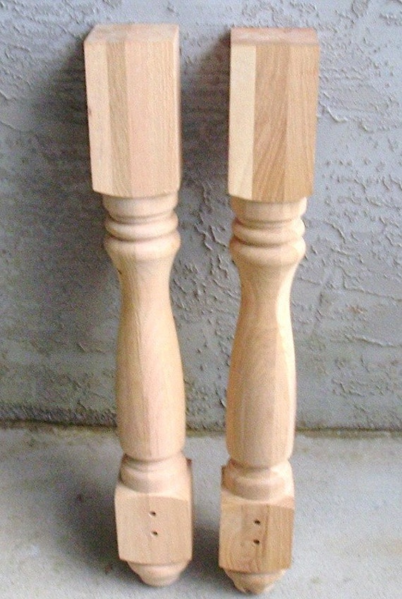 Pair of 30 Inch Oak Table Legs