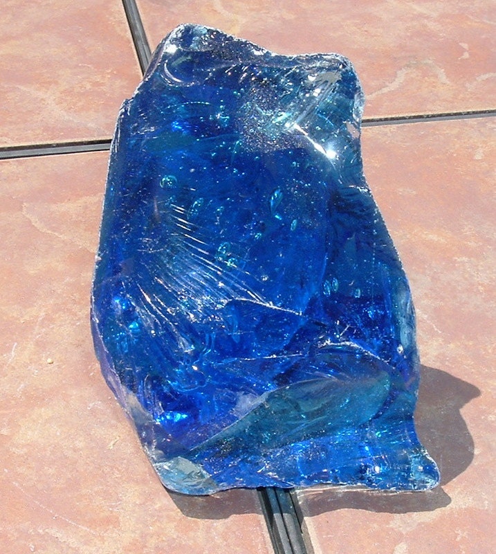 Large Chunk of Blue Crystal Art Glass