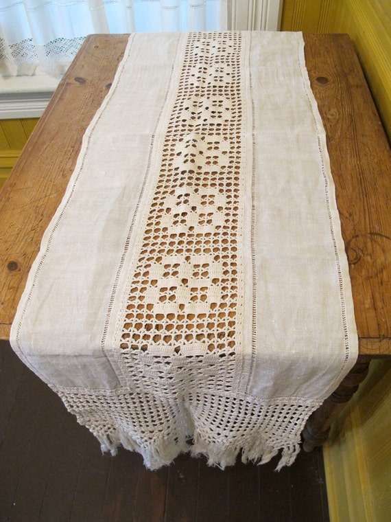 Large Arts and Crafts Era Table Runner Wide and Long with