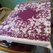 Vintage 50s Tablecloth, Purple Plum Amethyst Cotton, Mid Century Kitchen Linen