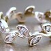Leaf Engagement ring. 14k white gold leaf ring with diamonds. Leaf anniversary ring. Leaf wedding band