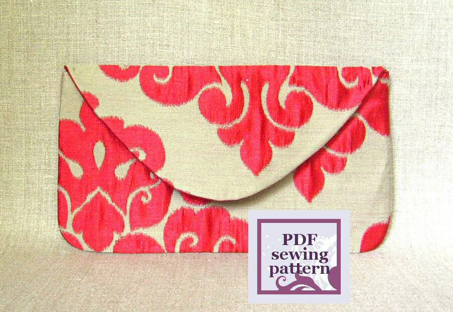 sewing pattern evening envelope clutch PDF by handmadeclassics