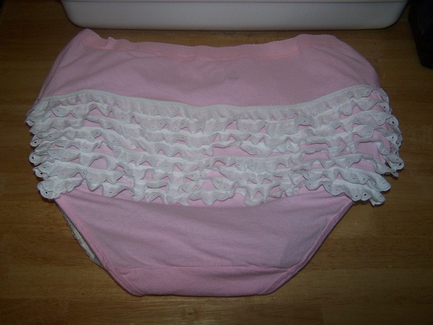 ADULT BABY SISSY FRILLY DIAPER COVER PLASTIC LINED PANTIES