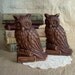 SALE - Syroco Wood Owl Bookends - Set of 2