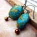 Going west - mosaic turquoise sterling silver earrings