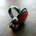 Jasper druzy ring metalwork oxidized sterling silver romantic rustic - Juliet