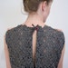 Limited edition- Gray lace romantic shirt open on the back, with button, vintage inspired- size Xsmall small medium- made to order