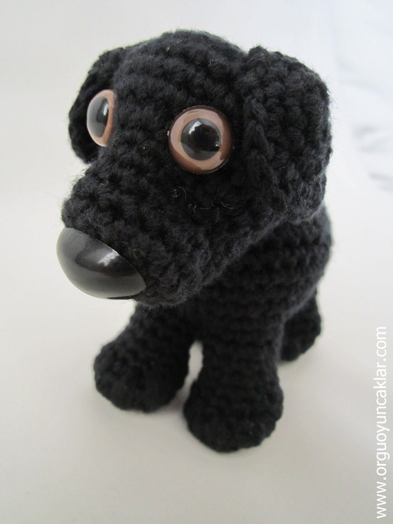 Crocheted Black Cotton Dog