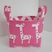 Hot Pink Gisella the Giraffe Fabric Organizer Basket