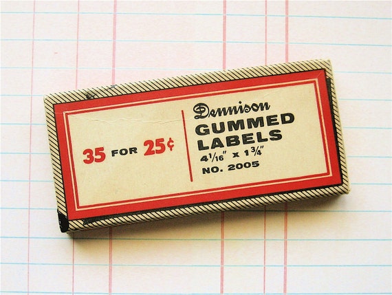 Darling Dennison Vintage Dennison Gummed Labels by becaruns