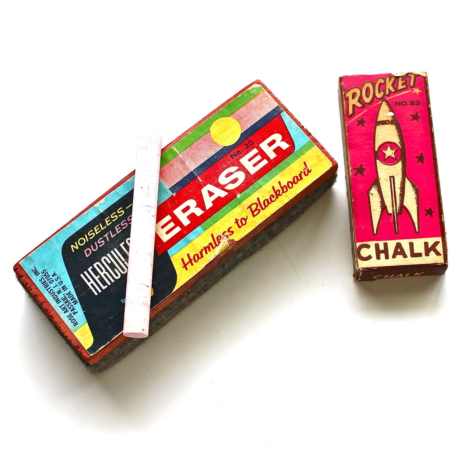 Blast Off to The Chalkboard Vintage Chalkboard Eraser and