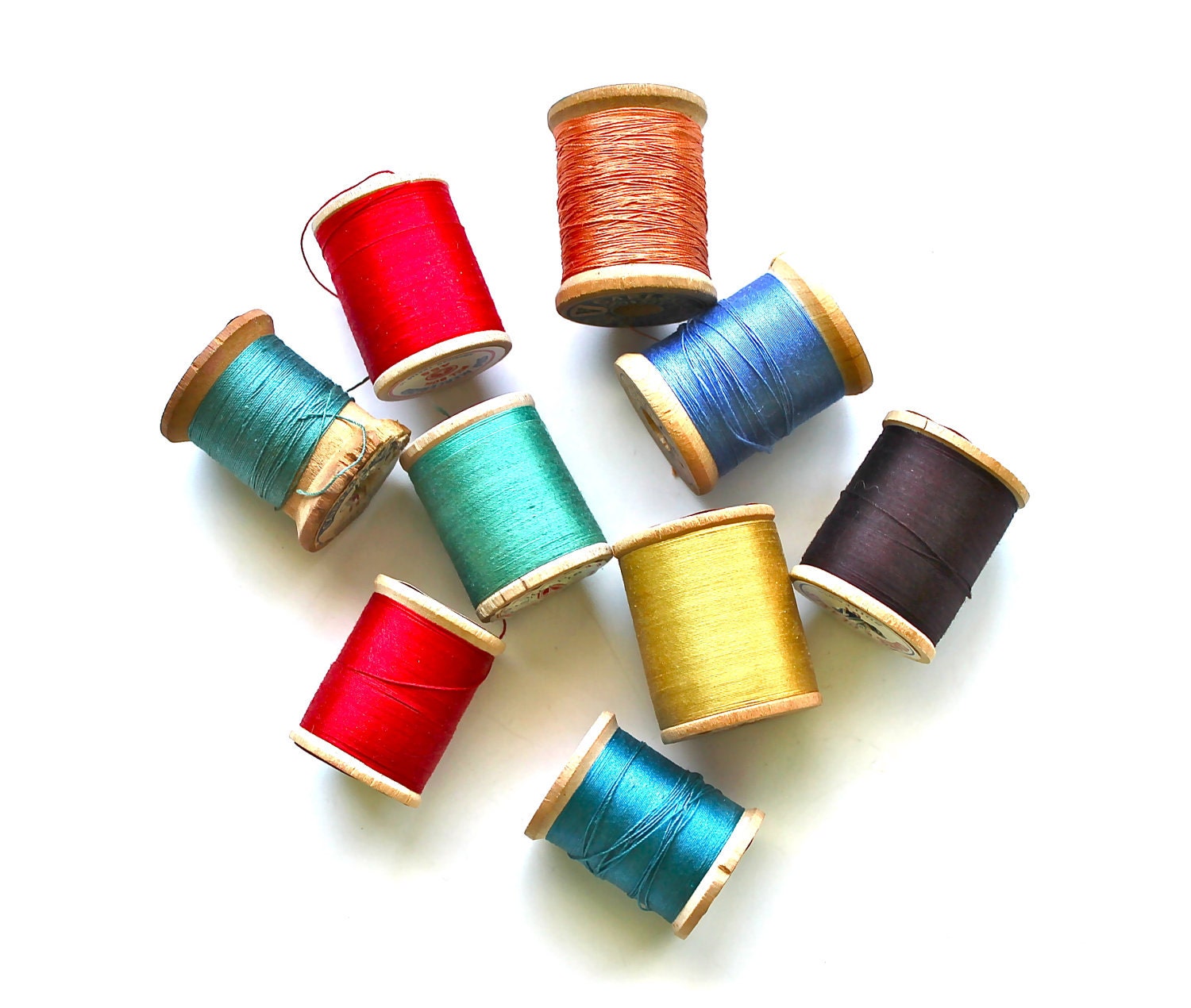 All Spooled Up Vintage Wooden Spools of Thread