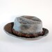 Gray Furry Fedora W Removable Pheasant Feather Round. Made In Italy.