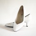 GUCCI Shoes 5.5, 6. Lux White Ostrich Embossed Leather Pumps. Made In Italy.