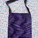 Purple & Black Zebra Print Tote Bag with Pocket