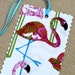 Pink Flamingos Luggage Tag - Mod, lime, tropical blue, travel accessories