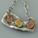 Sterling Silver, Copper and Brass Leaf Necklace- Mixed Metal