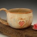 Country Heart Mug - Rustic White - Love - Large Mug - Coffee Mug - by DirtKicker Pottery
