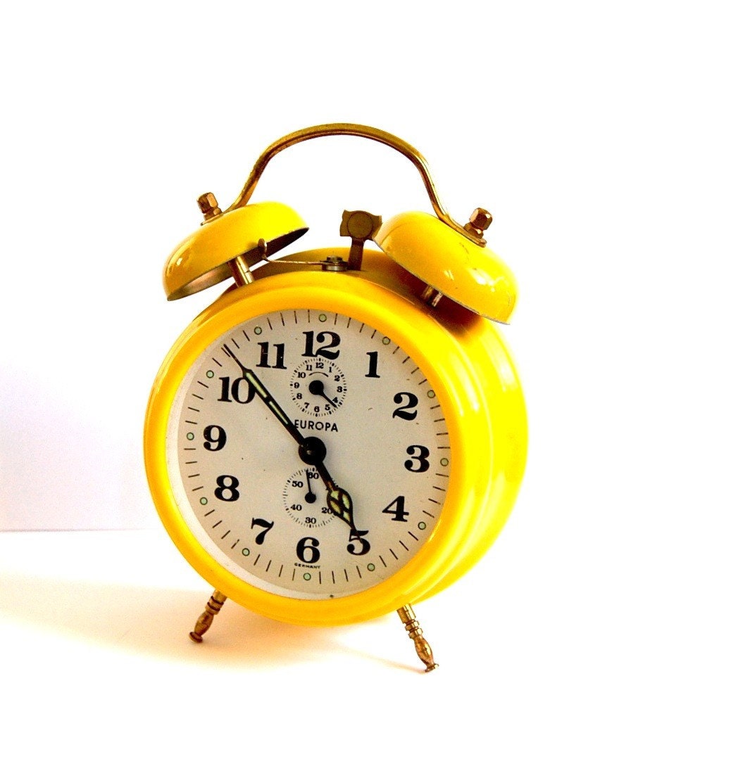 Vintage retro yellow alarm clock Germany Europa brand