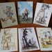vintage Hummel cards, vintage post cards, postal cards, six cards, ephemera, paper, scrapbooking, collectibles, pictures, children cards