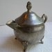Vintage Silver Creamer with Lid Unique Bowl Home Decor Table Kitchen Dining Ornate Decorative Creamer Metal