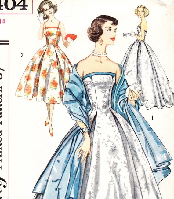Vintage 1950s ball gown Simplicity 2404 by glassoffashion on Etsy
