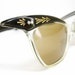 Vintage 50s Brown Winged Cat Eye Sunglasses Eyewear NOS