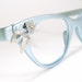 Vintage 50s Tura Cat Eye Eyeglasses Frame NOS Blue and Silver