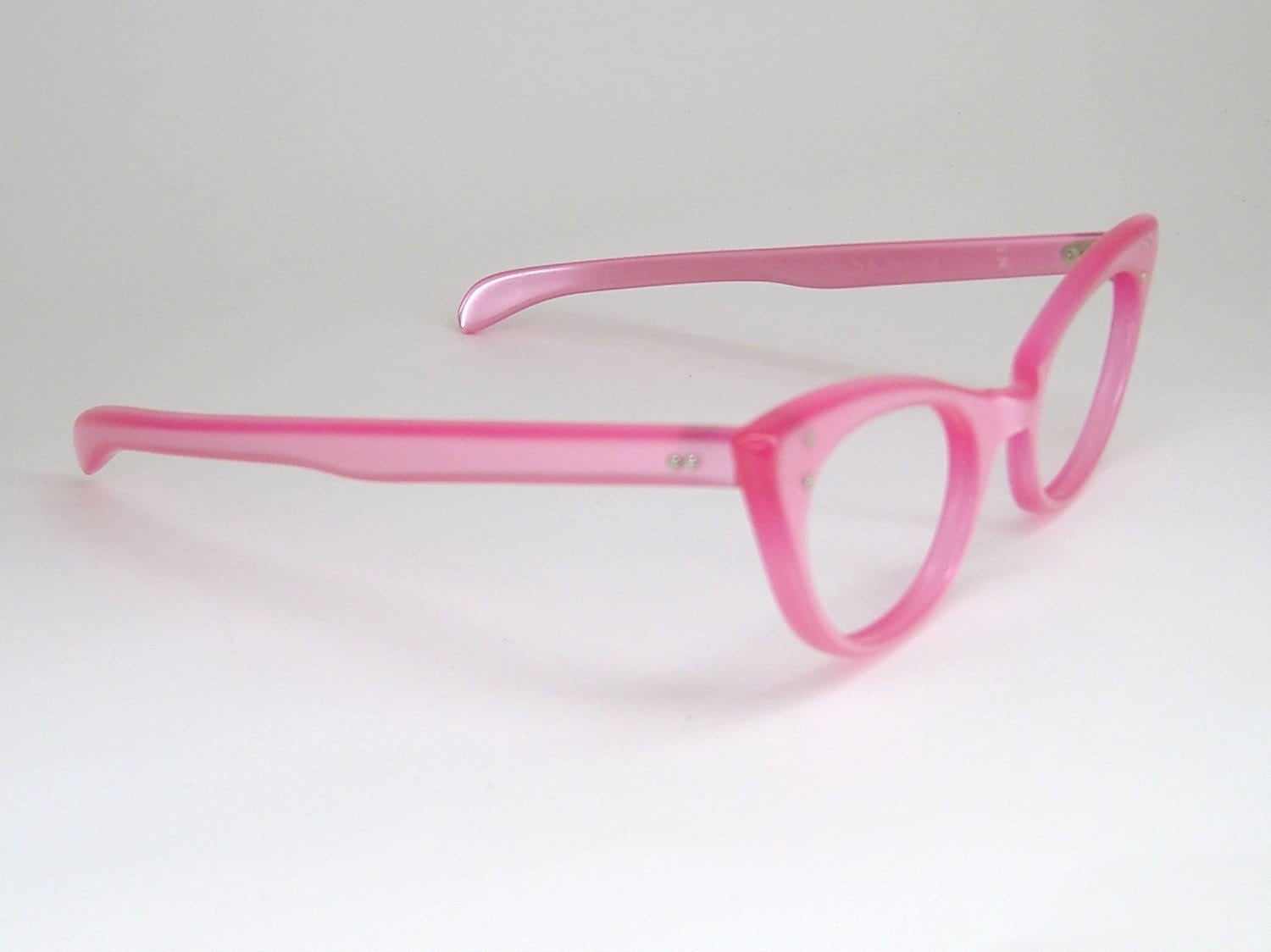 Vintage Eyeglasses Pink Pointy Cat Eye Frame Nos