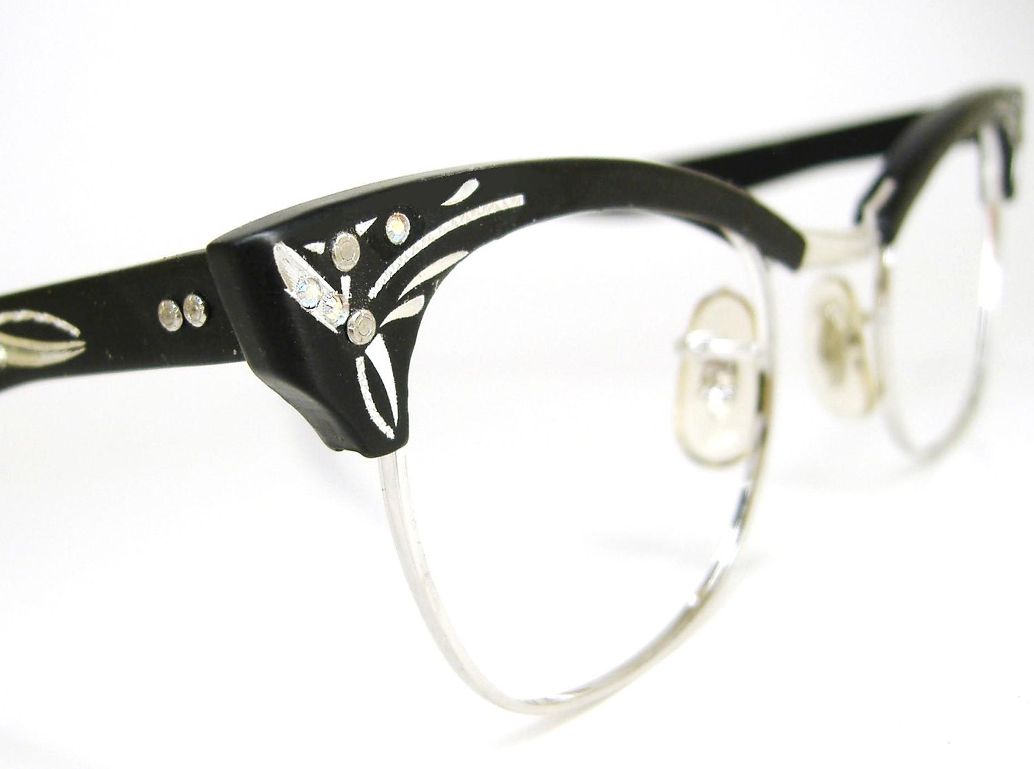 Vintage Black Cat Eye Glasses 1950s by Vintage50sEyewear on Etsy