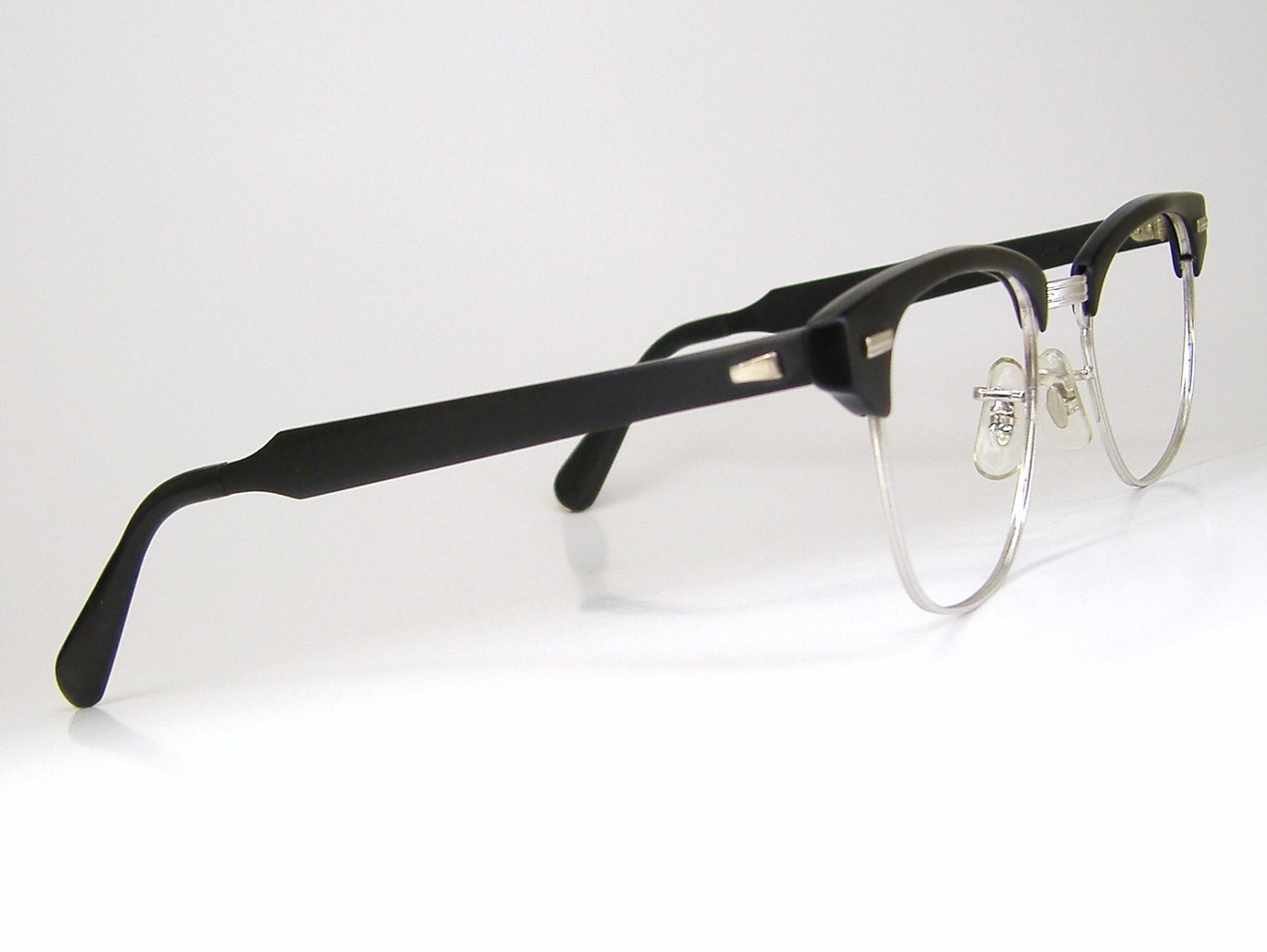 1950s Mens Horn Rim Mad Men Eyeglasses Combination Browline