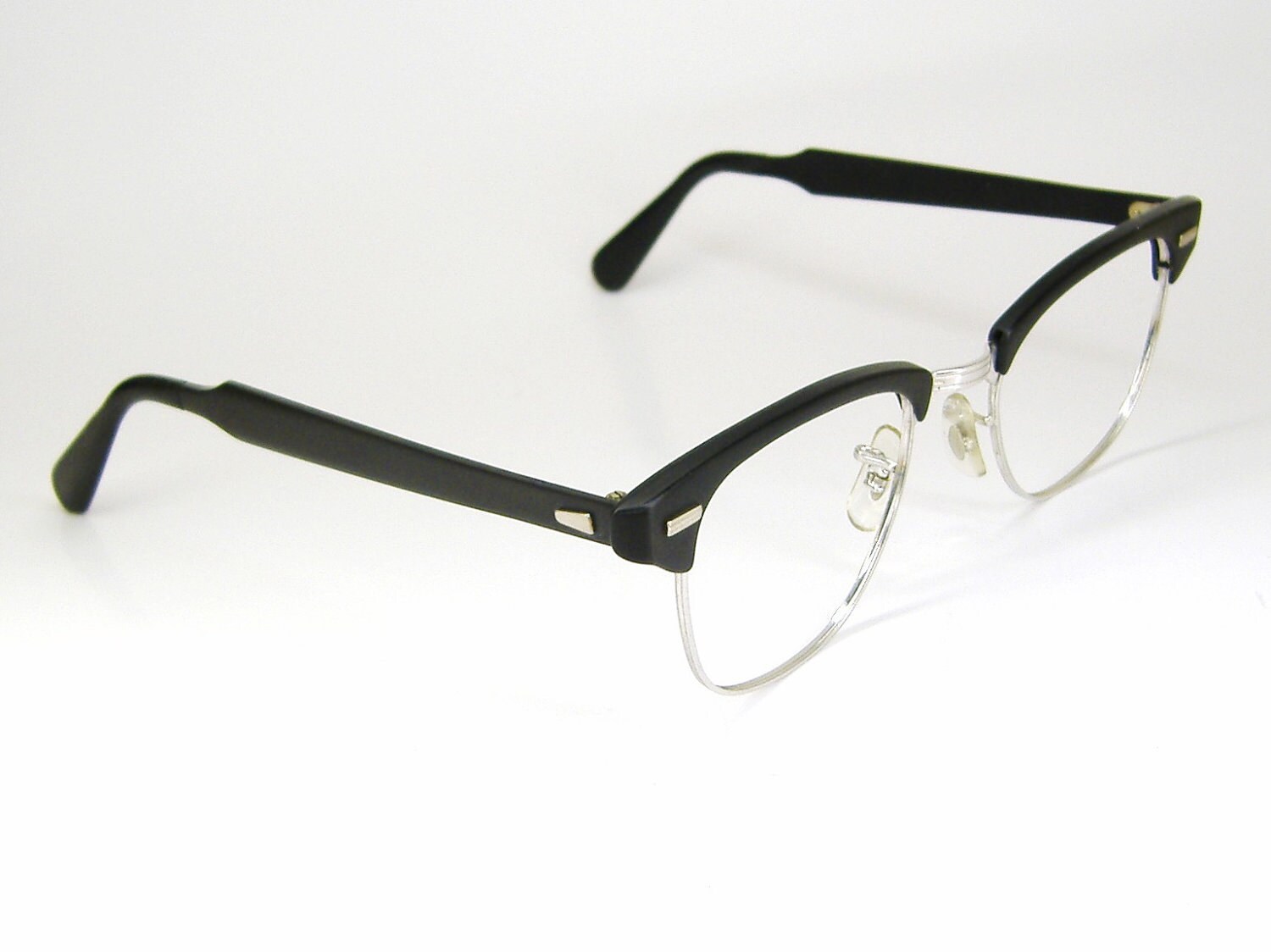 1950s Mens Horn Rim Mad Men Eyeglasses Combination Browline