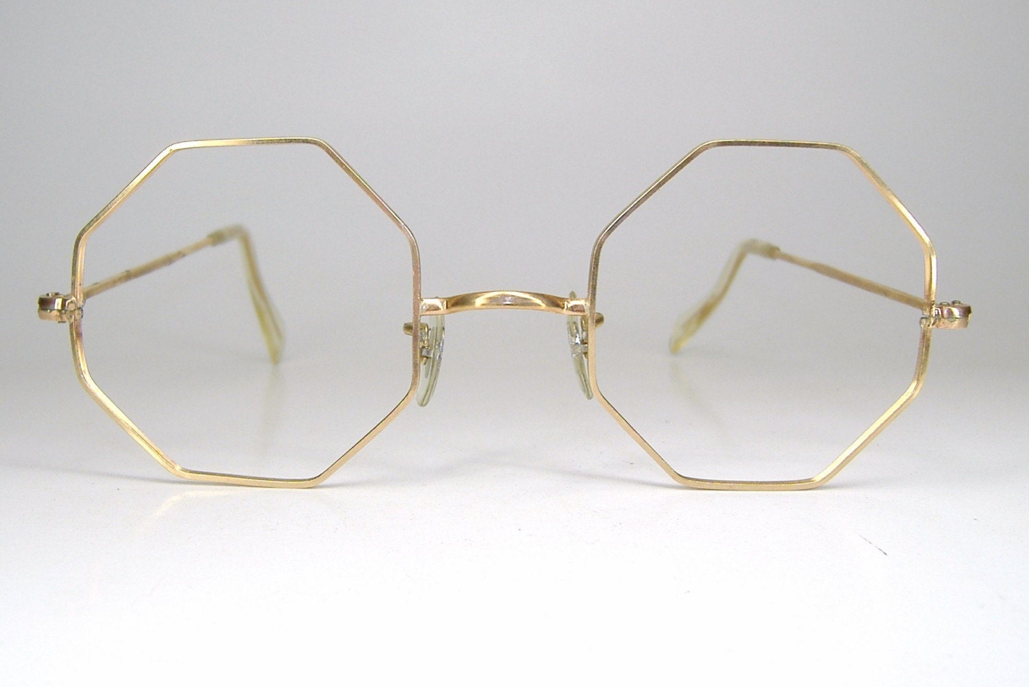 Vintage 70s Hippie Octagon Gold Wire Frames So Cool 12k Gf