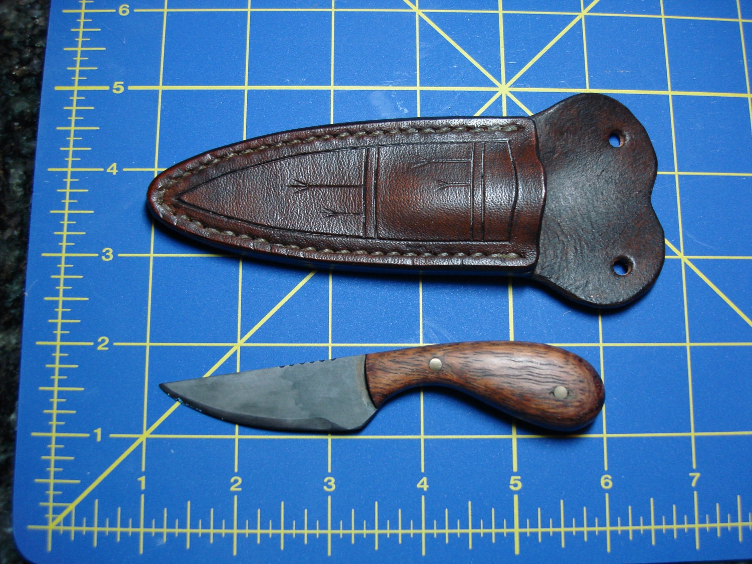 Handmade Mountain Man Patch Knife and Neck Sheath