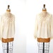 vintage 1970s blouse // victorian gothic cream lace stevie nicks ( medium large )