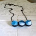 Vintage Glass Marble Medley Bib Necklace Blue White