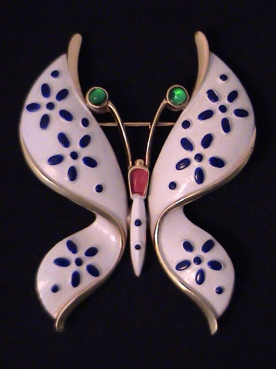 Vintage TRIFARI 1960s Precious PET SERIES BUTTERFLY Brooch