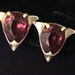 Vintage STERLING Silver and Garnet Rhinestone Screw Back Earrings