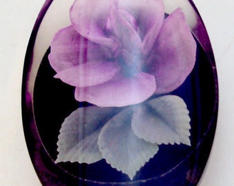 Pansy Embedded Lucite Vintage Pin