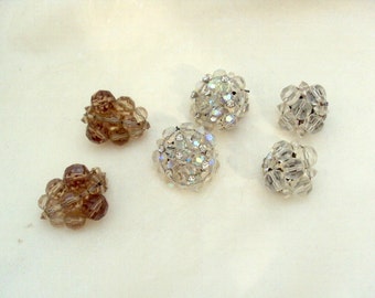 3 Pair of Vintage Crystal Clip Earrings
