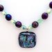 Stunning Dichrois Pendant, carnival Glass Stone Necklace